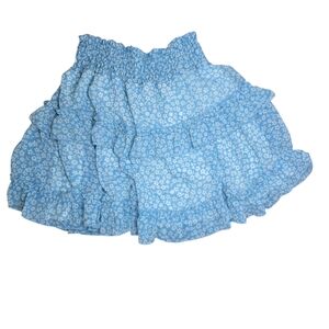 Altar'd State Blue Ruffled Smocked Mini Skirt